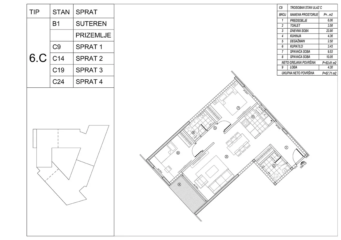 Trosoban stan | 4zida