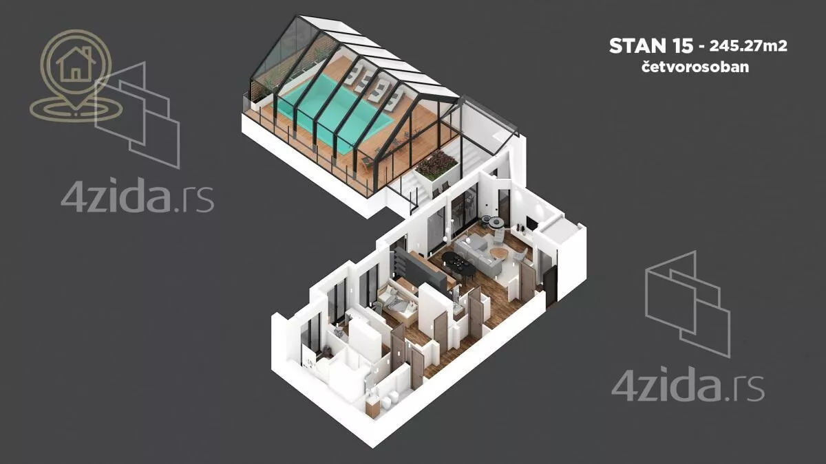 Četvoroiposoban stan | 4zida