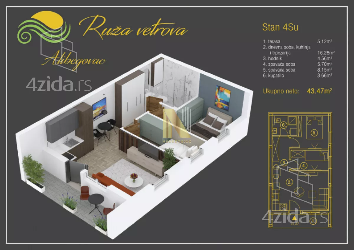 Dvoiposoban stan | 4zida