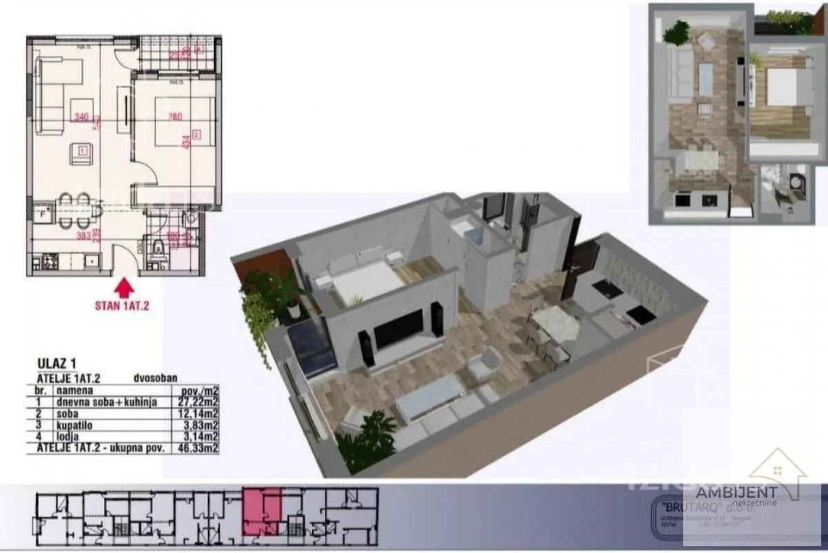 Jednoiposoban stan | 4zida