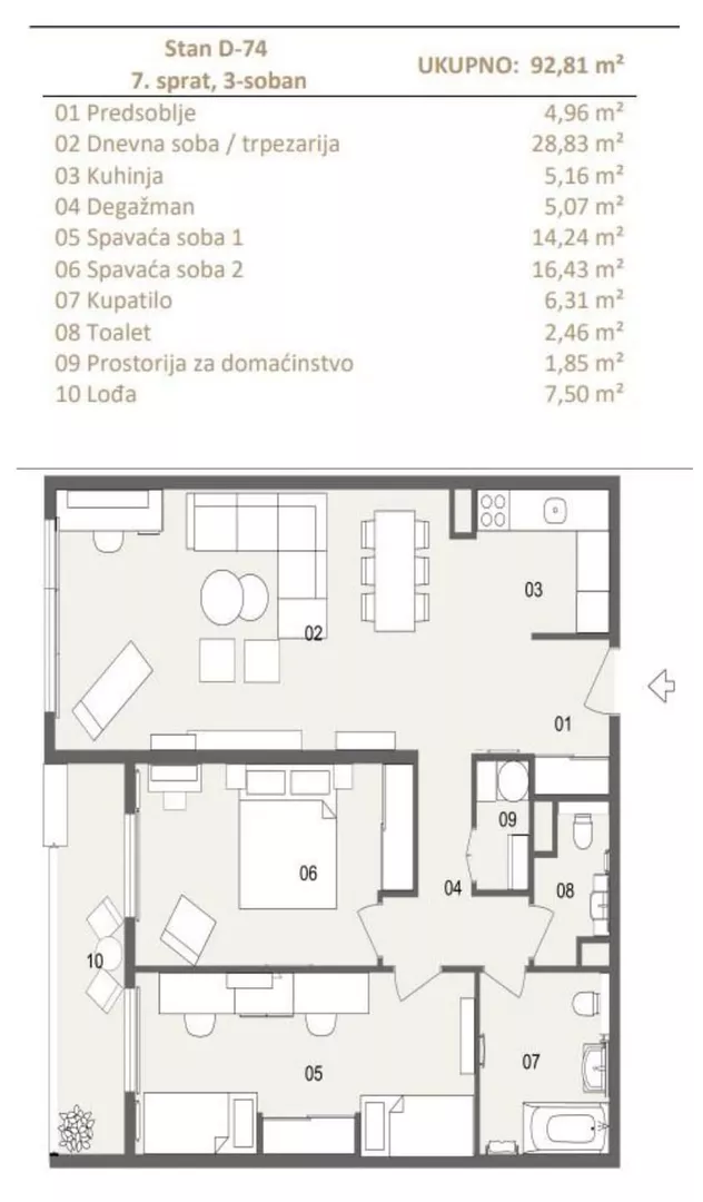 Trosoban stan | 4zida