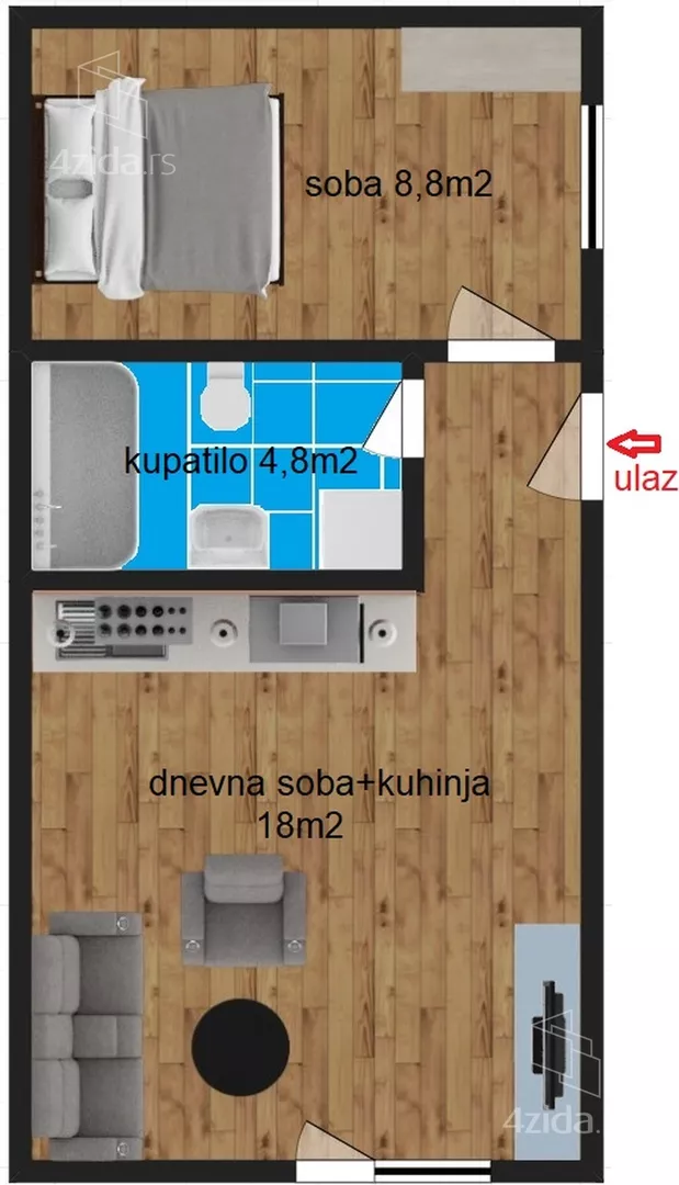 Jednoiposoban stan | 4zida