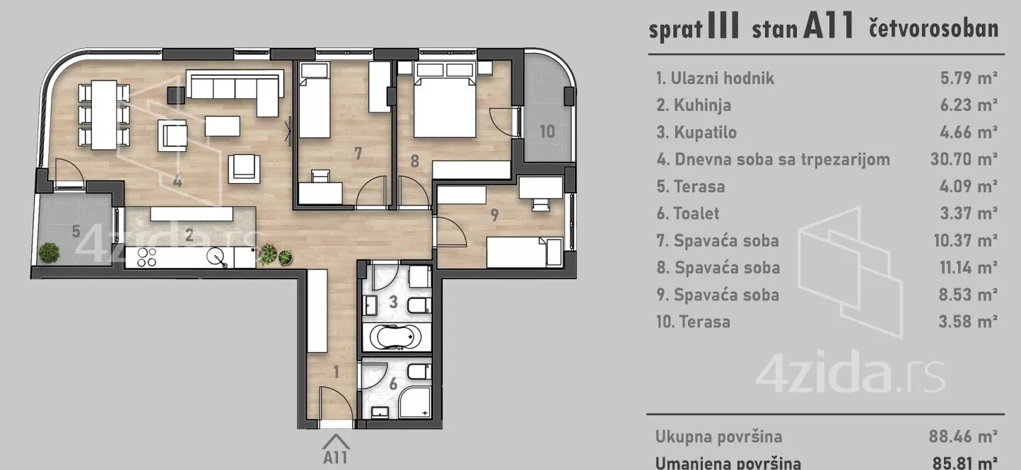 Četvorosoban stan | 4zida
