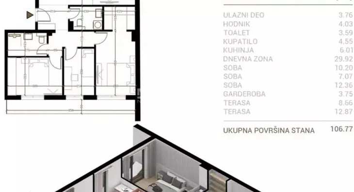 Troiposoban stan | 4zida