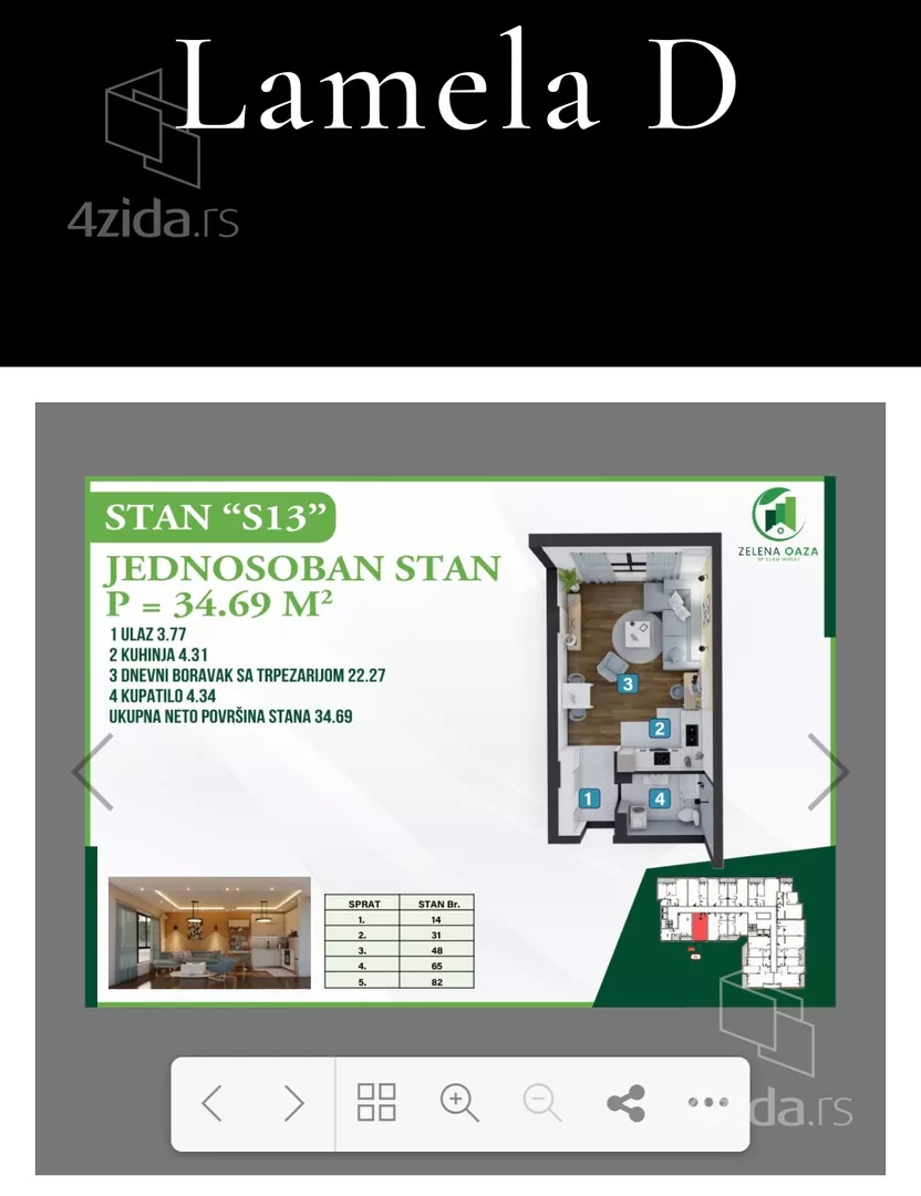 Jednosoban stan | 4zida