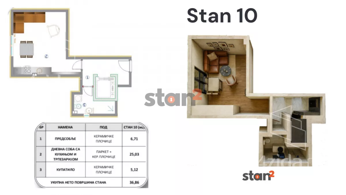 Jednosoban stan | 4zida