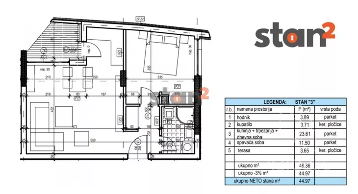 Jednoiposoban stan | 4zida