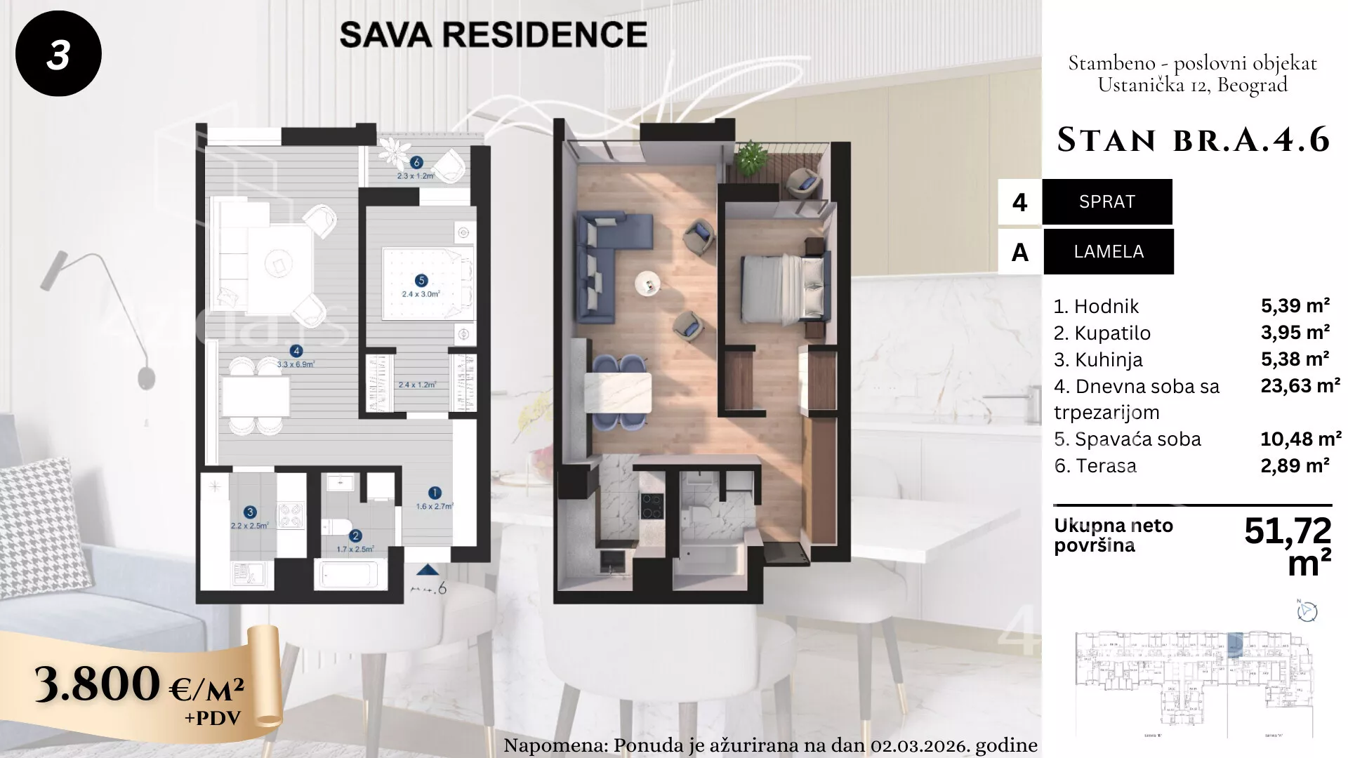 Dvosoban stan | 4zida