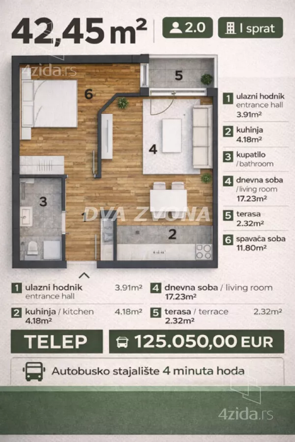 Dvosoban stan | 4zida