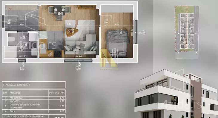 Jednoiposoban stan | 4zida