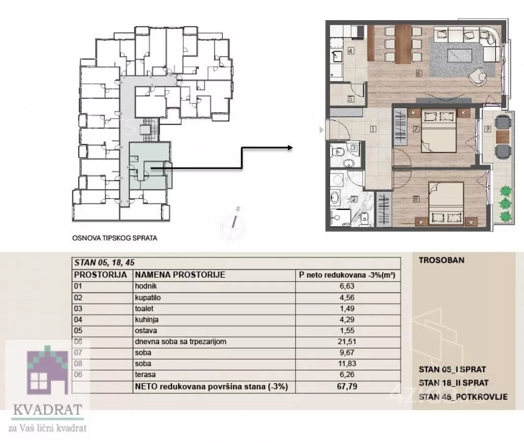 Trosoban stan | 4zida