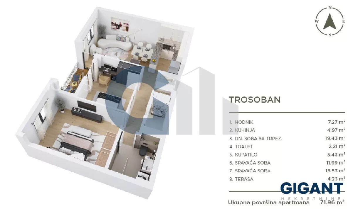 Trosoban stan | 4zida