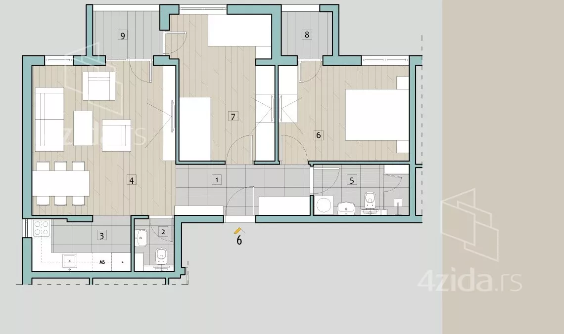 Trosoban stan | 4zida