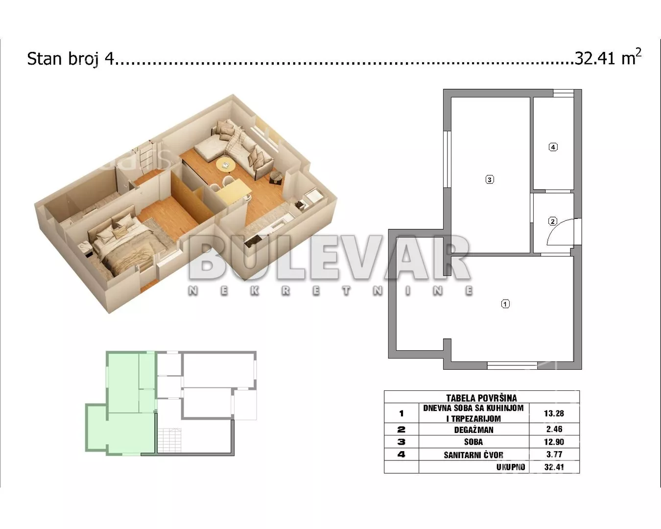 Jednosoban stan | 4zida