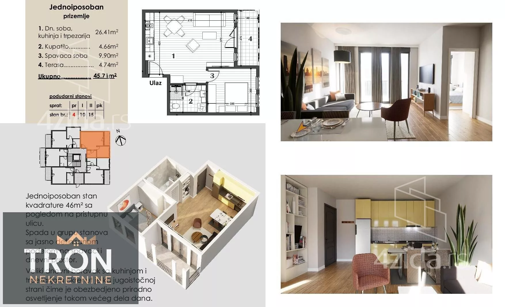 Jednosoban stan | 4zida