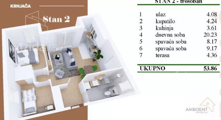Trosoban stan | 4zida
