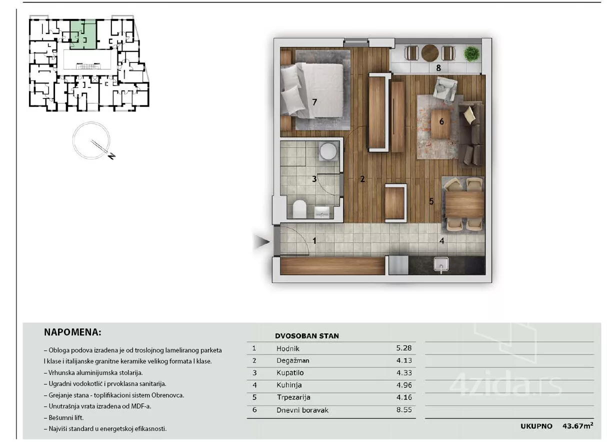 Dvosoban stan | 4zida