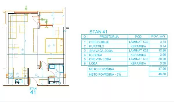 Jednoiposoban stan | 4zida