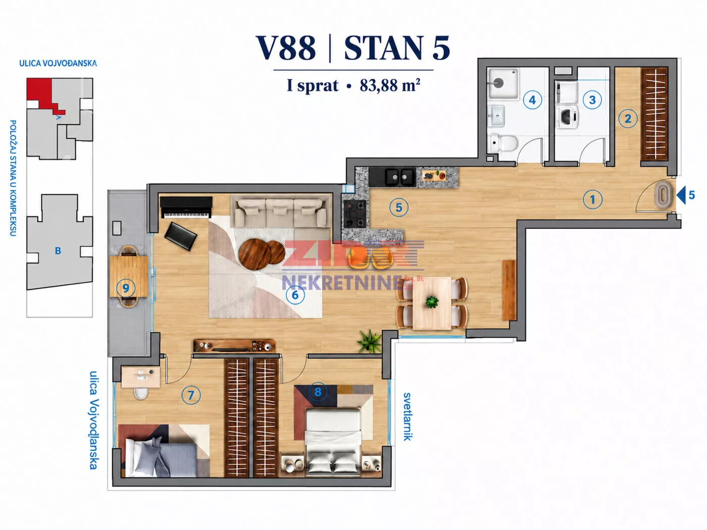 Trosoban stan | 4zida