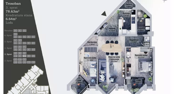 Trosoban stan | 4zida