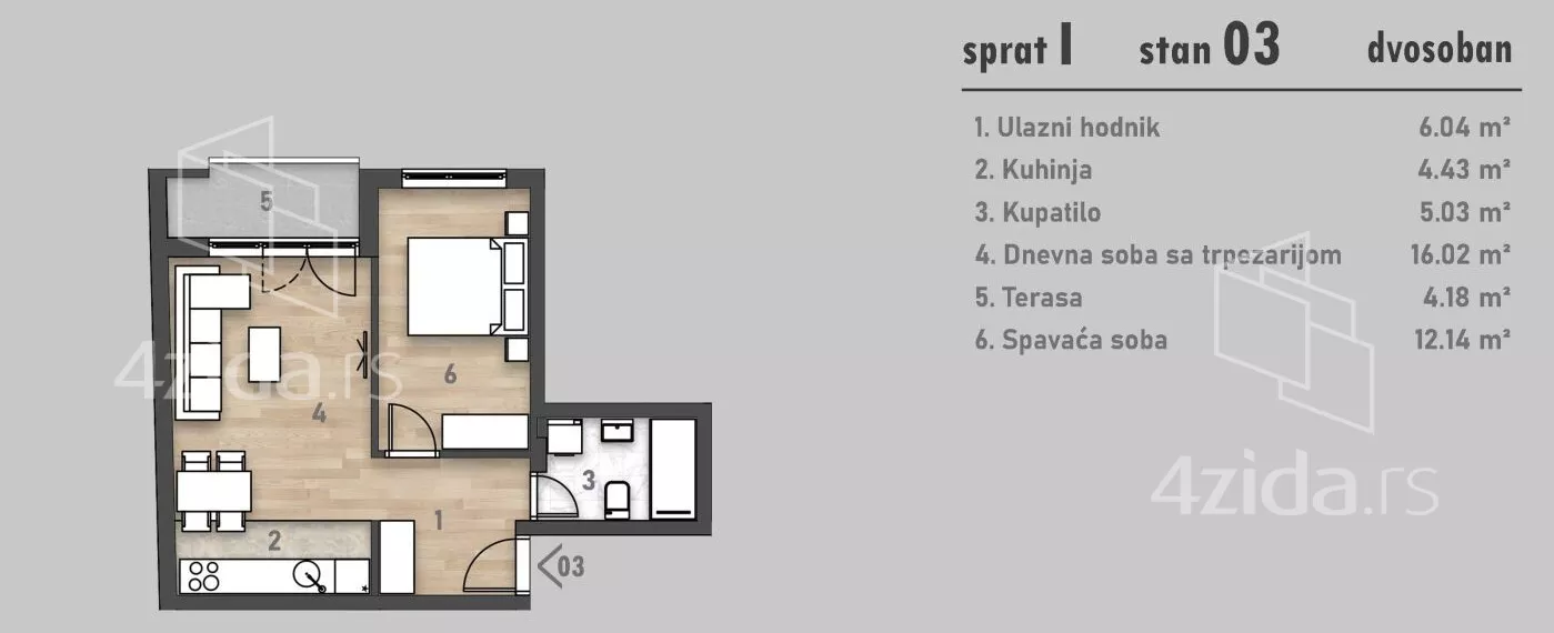 Dvosoban stan | 4zida