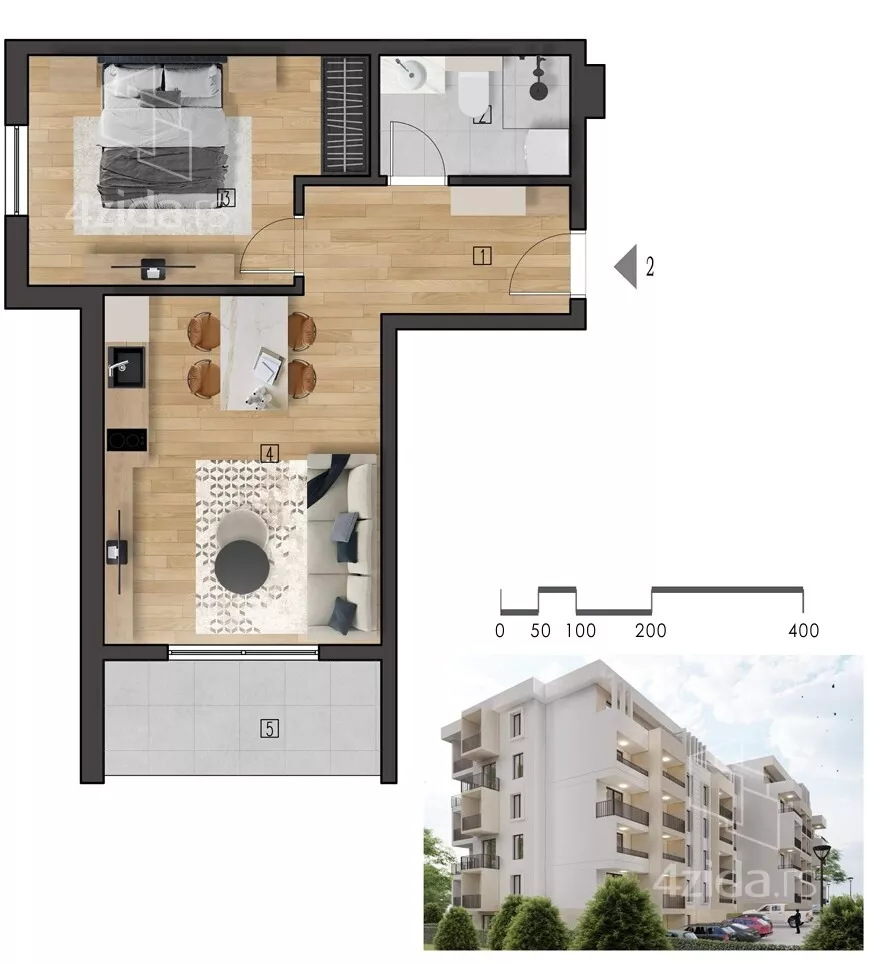 Jednosoban stan | 4zida