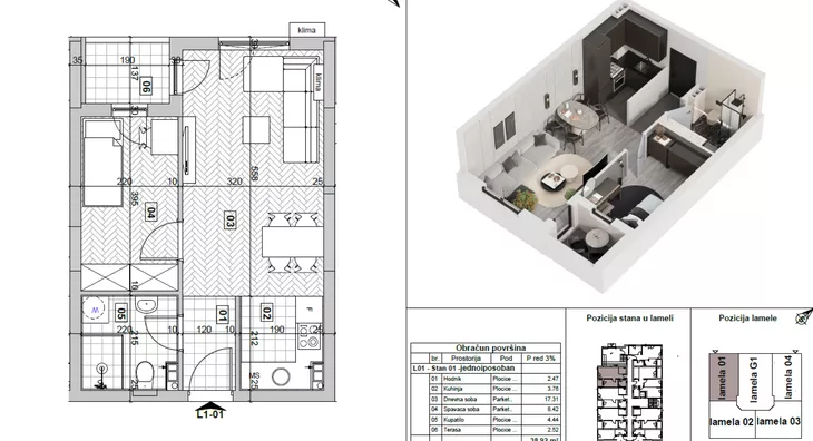 Jednoiposoban stan | 4zida
