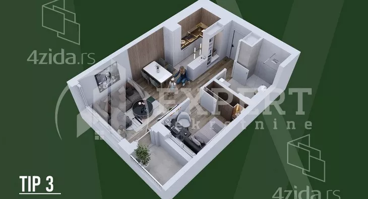 Jednoiposoban stan | 4zida