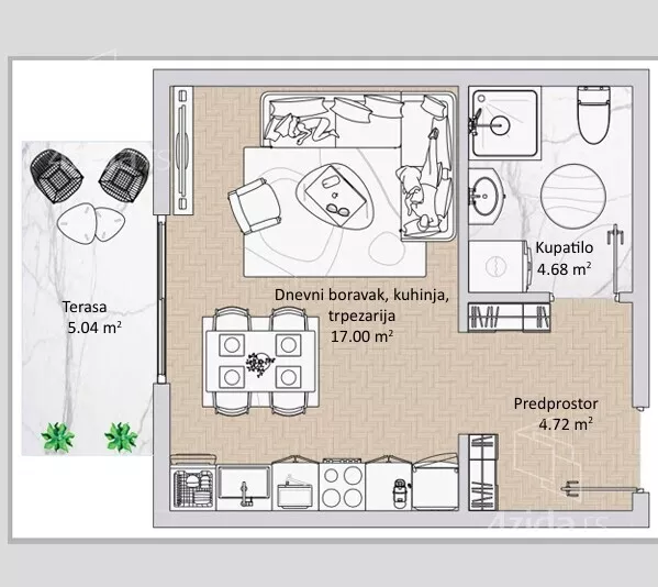 Jednosoban stan | 4zida