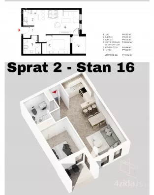 Jednoiposoban stan | 4zida