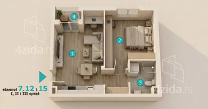 Jednoiposoban stan | 4zida