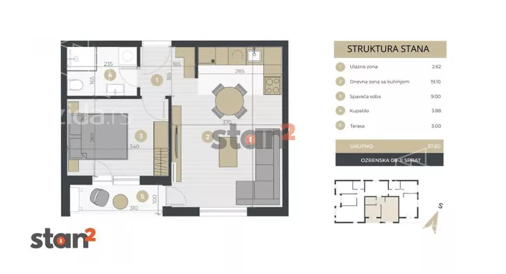 Jednoiposoban stan | 4zida