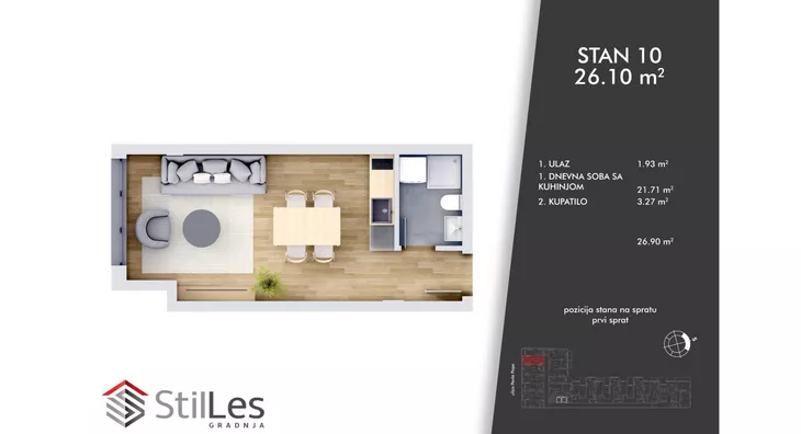 Jednosoban stan | 4zida