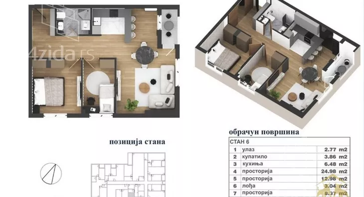 Trosoban stan | 4zida