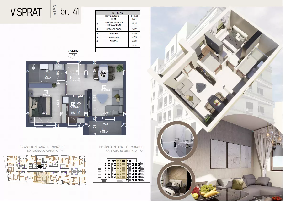 Jednosoban stan | 4zida