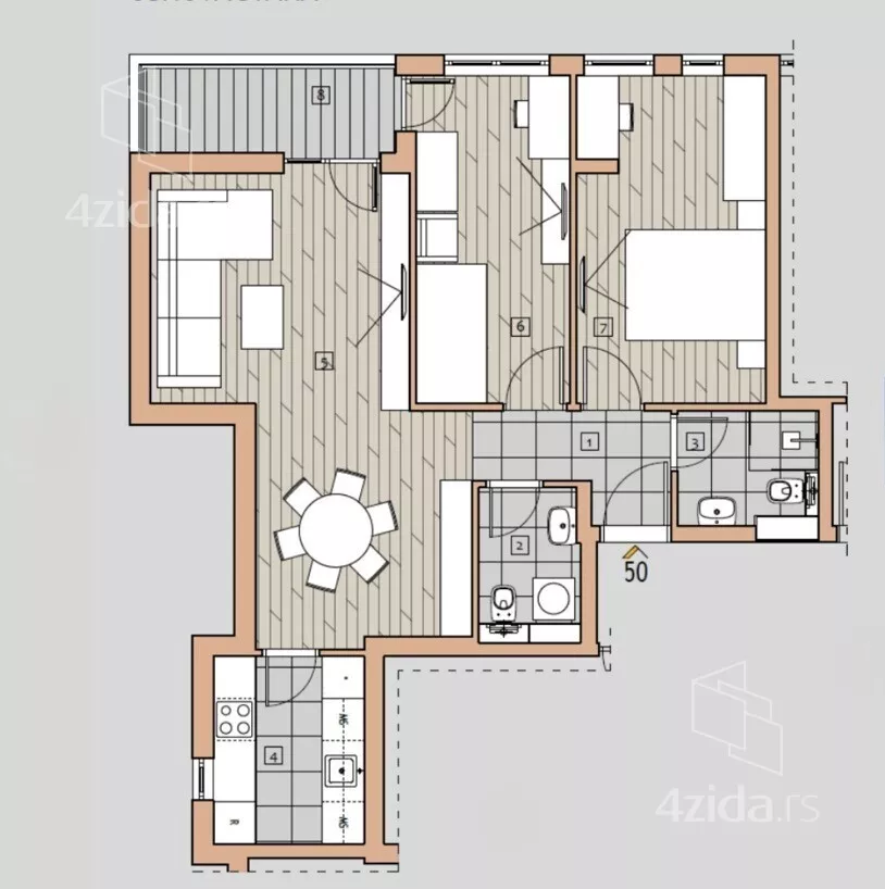 Trosoban stan | 4zida
