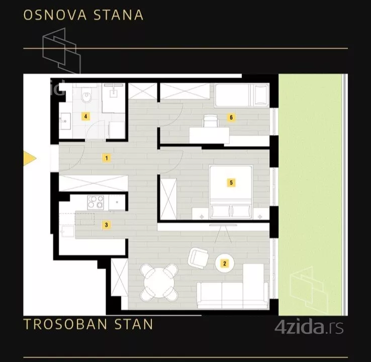 Trosoban stan | 4zida
