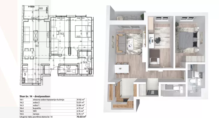Trosoban stan | 4zida