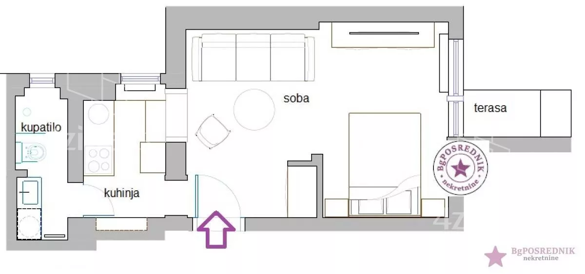 Jednosoban stan | 4zida