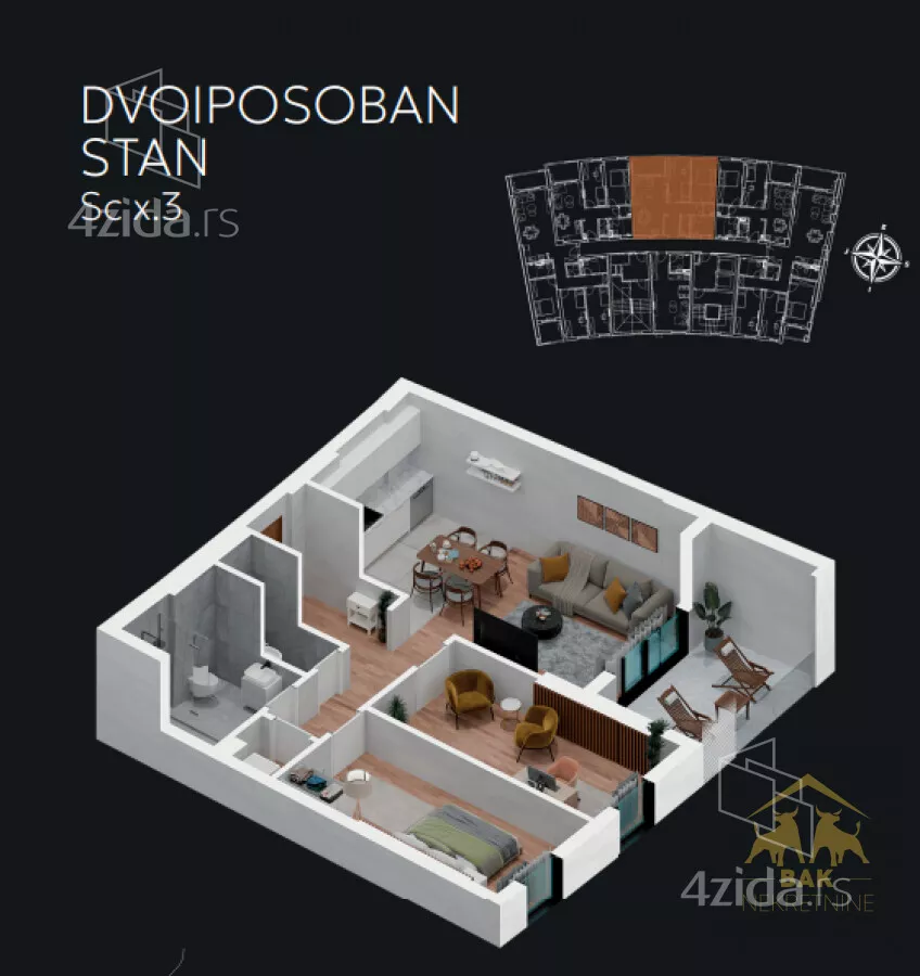 Dvoiposoban stan | 4zida