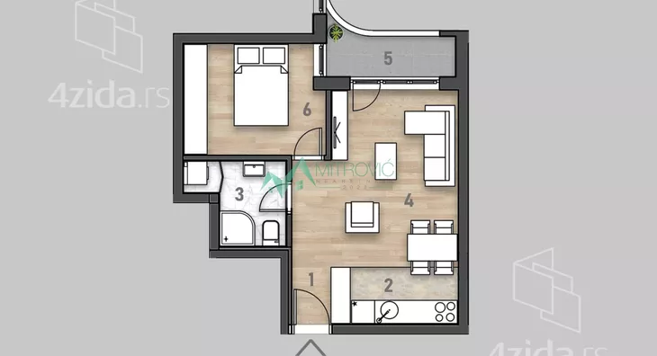 Jednoiposoban stan | 4zida