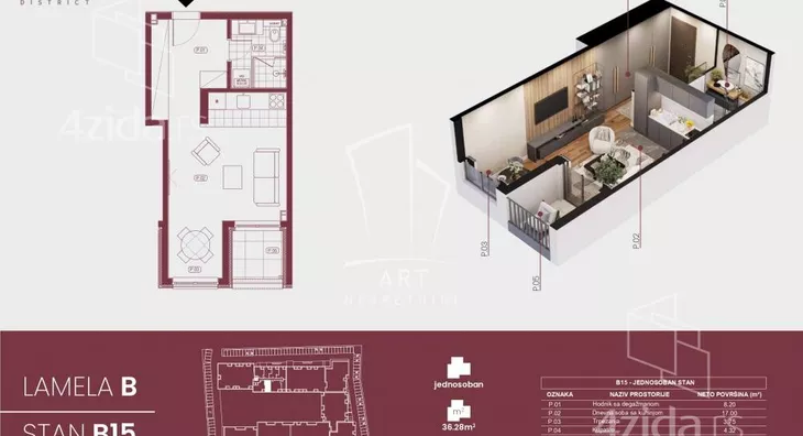 Jednosoban stan | 4zida