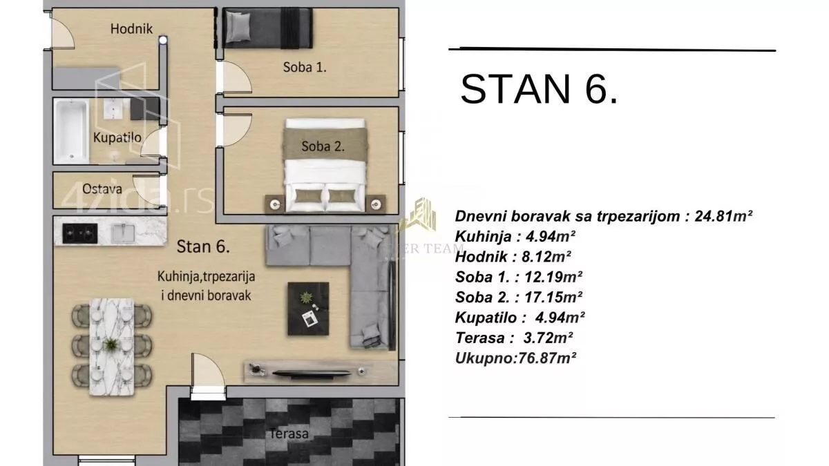 Trosoban stan | 4zida