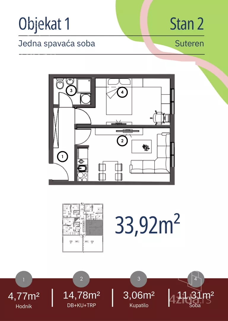 Jednosoban stan | 4zida