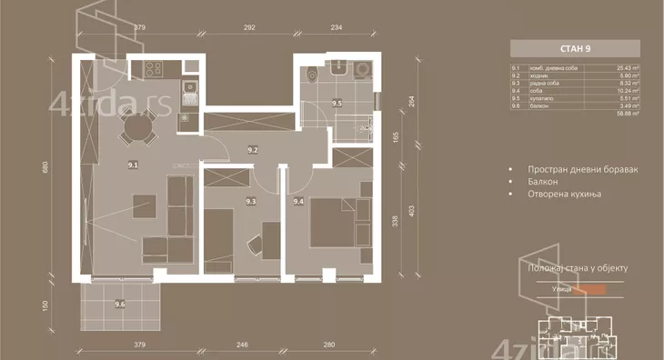 Dvosoban stan | 4zida