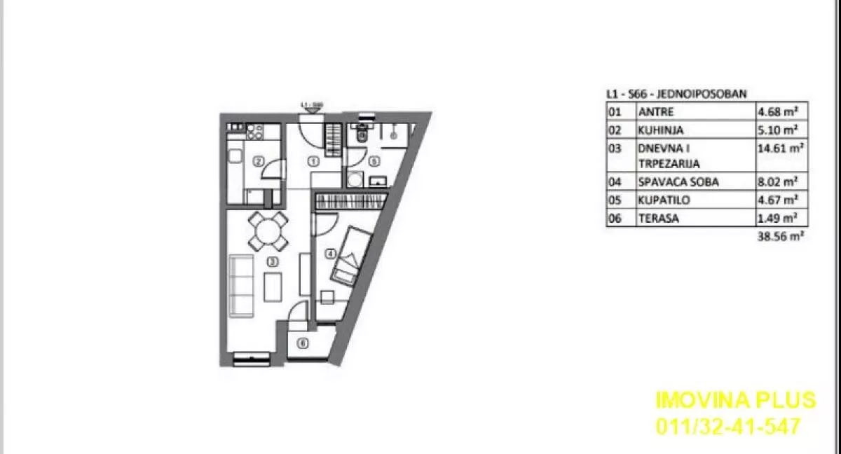 Jednoiposoban stan | 4zida