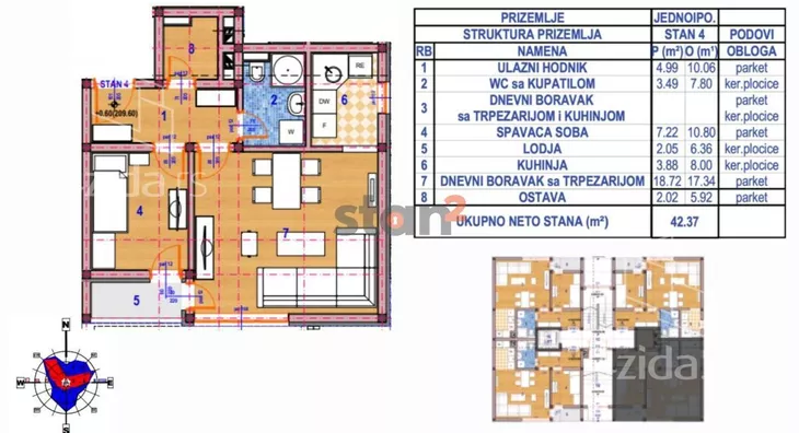 Jednoiposoban stan | 4zida