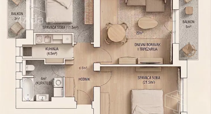 Trosoban stan | 4zida