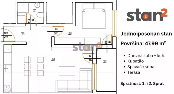 Jednoiposoban stan | 4zida