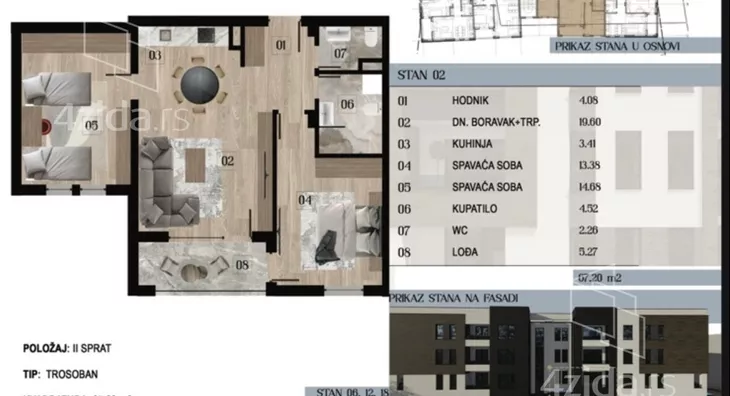 Trosoban stan | 4zida